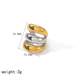 Gold & Silver / 1 Piece Simple Classic Style Geometric Stainless Steel  Gold Color Women's Clip-on Earrings Picture5